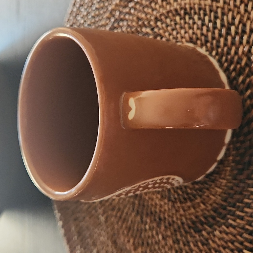 Pottery Barn, Gingerbread Brown & White Ceramic Mug letter "O" NWT - Picture 12 of 16